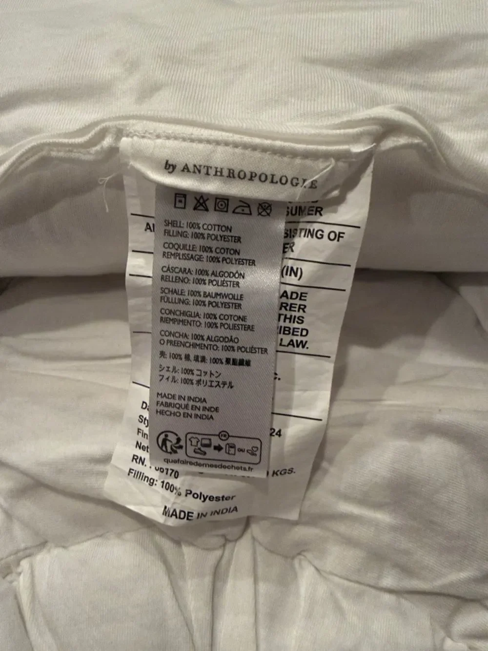 New Amthropologie Constance Cotton Jersey Cloud Shams, Set of 2 King Size